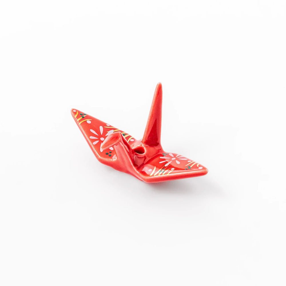 Red Origami Crane Incense Holder