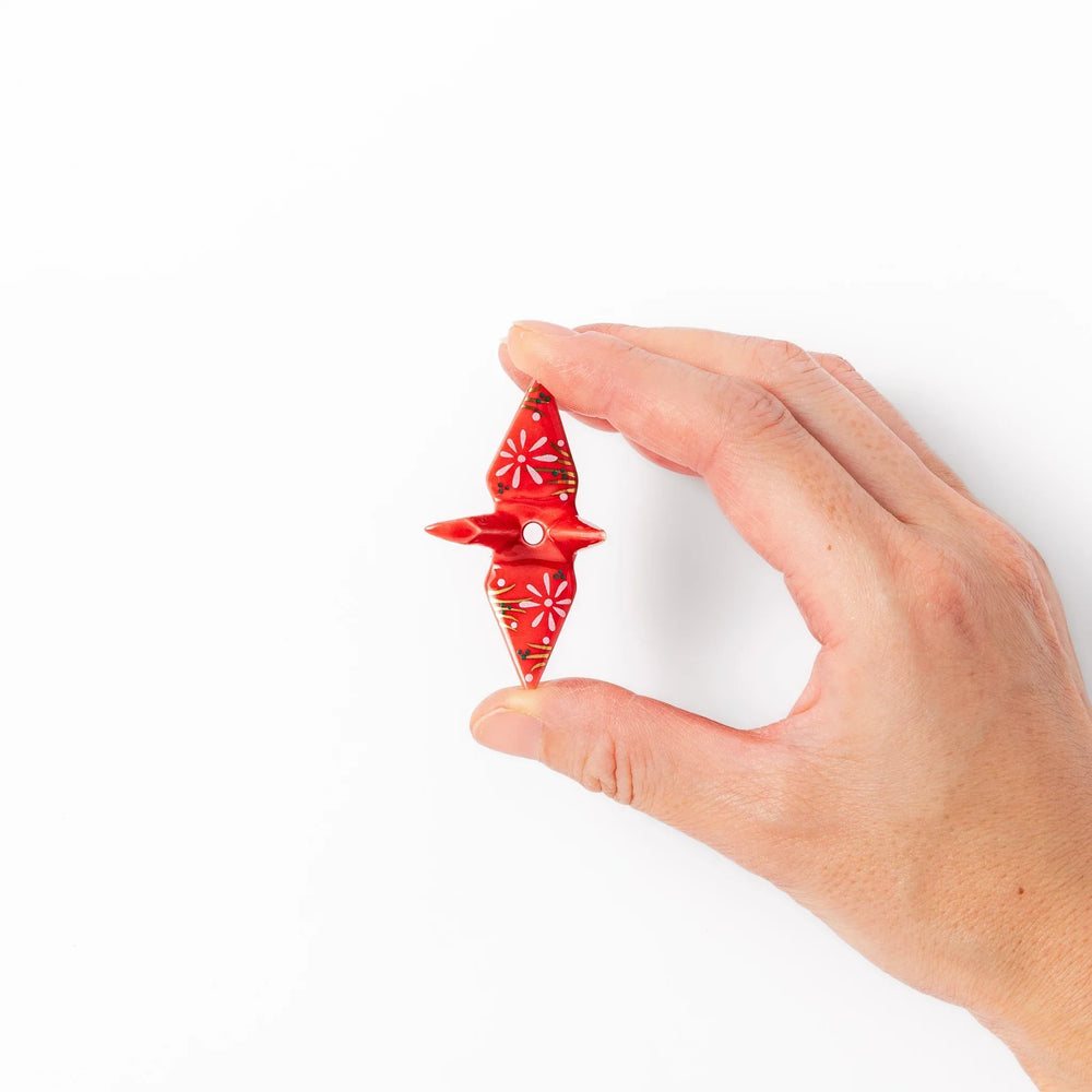 Red Origami Crane Incense Holder - Image 2