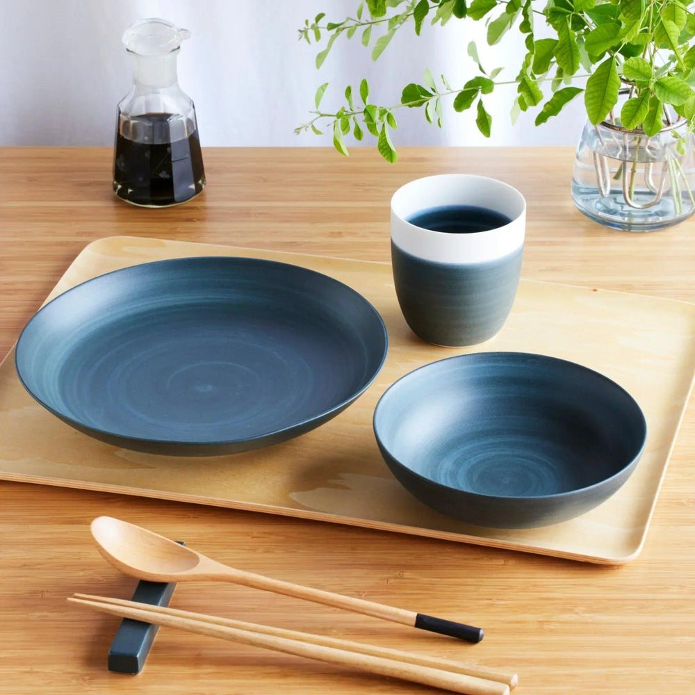 Cozy Japandi 4-Piece Dinnerware Set -Navy - Image 3