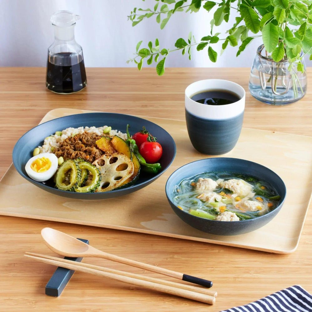 Cozy Japandi 4-Piece Dinnerware Set -Navy - Image 2