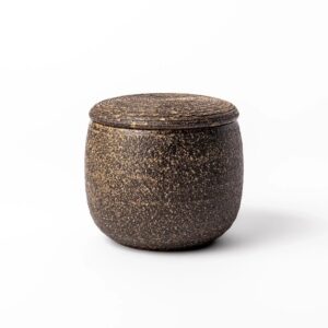 Dark Brown Ceramic Rice Storage Bowl for Cooked Rice (Ohitsu)