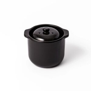 Black Microwave Rice Cooker with Double Lid