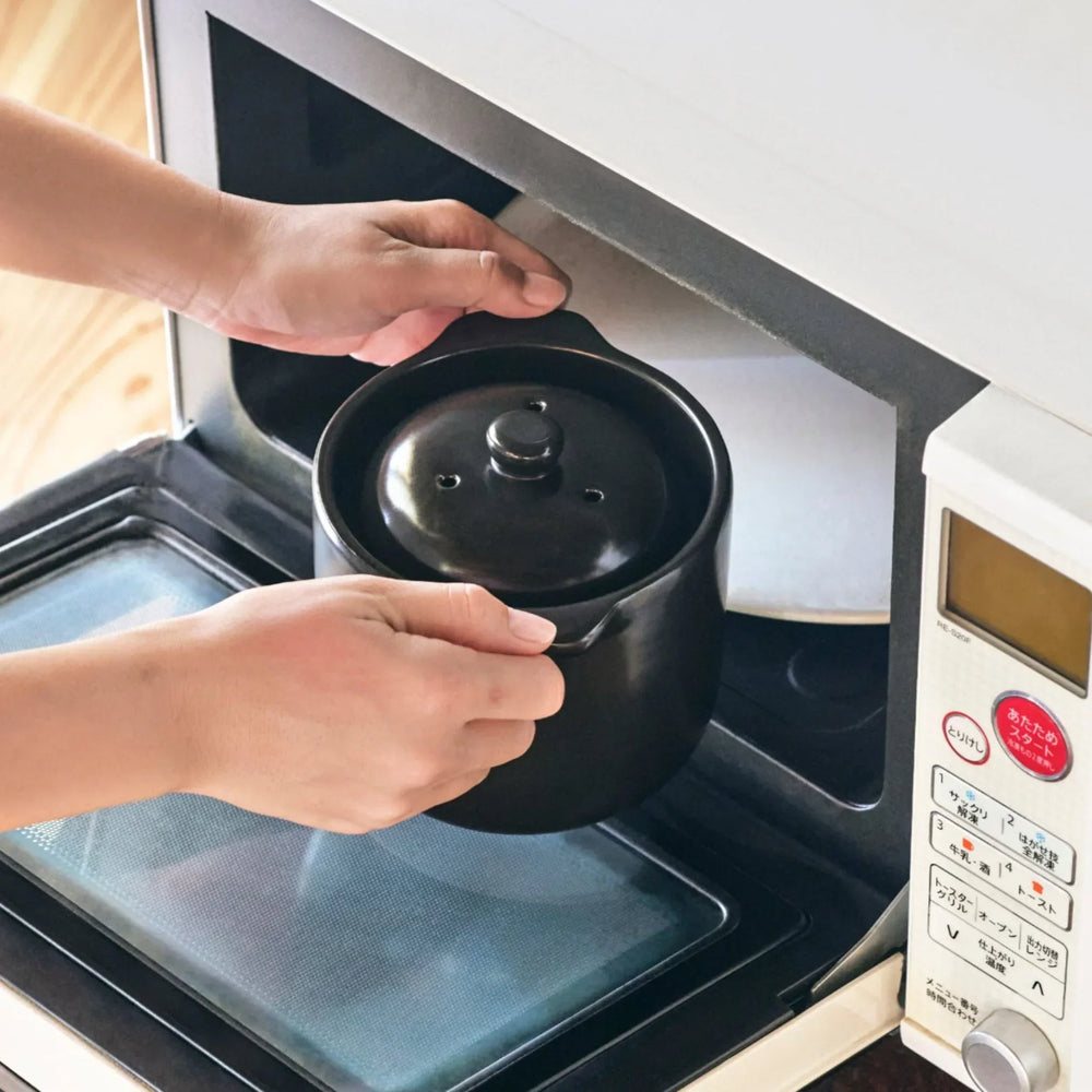 Black Microwave Rice Cooker with Double Lid - Image 2