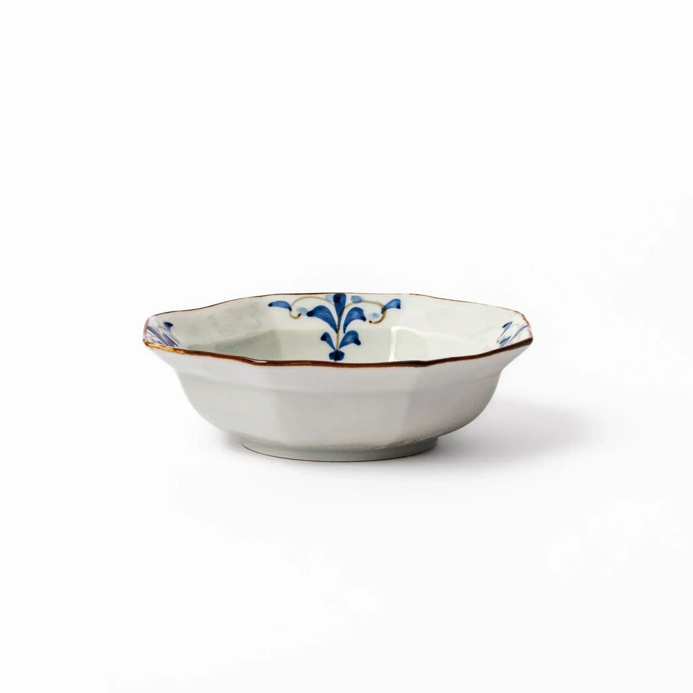 Floral Leaves Rimmed Octagonal Cereal Bowl - Image 3
