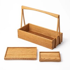 Handcrafted Wood Storage Caddy and Tool Box (Okamochi)