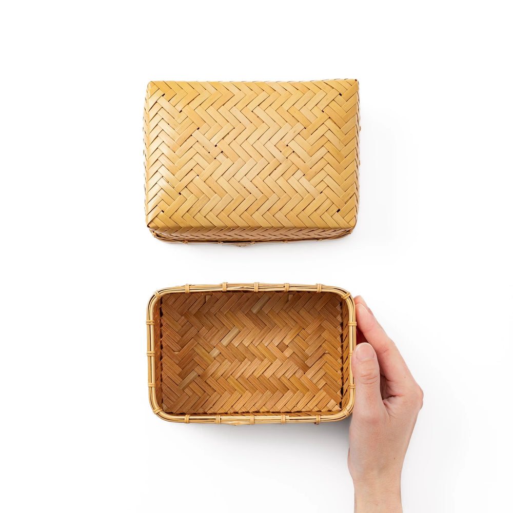 Japanese Ajiro Weave Bamboo Bento Box - Image 3