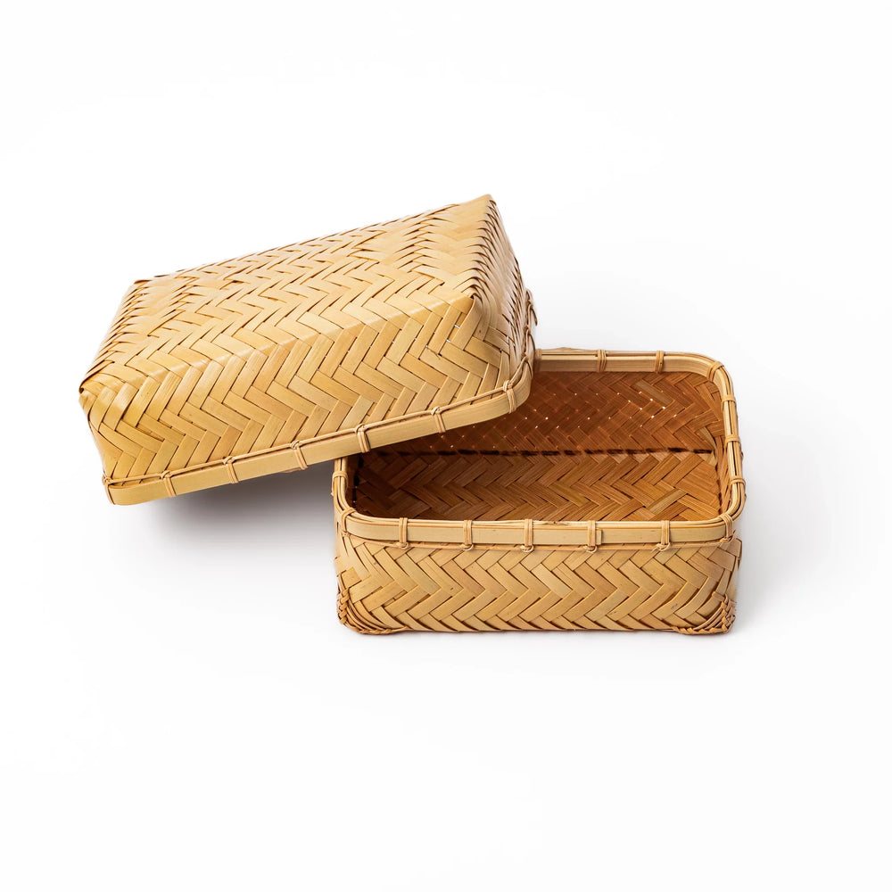 Japanese Ajiro Weave Bamboo Bento Box - Image 2