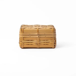 Japanese Hishigi Weave Bamboo Bento Basket