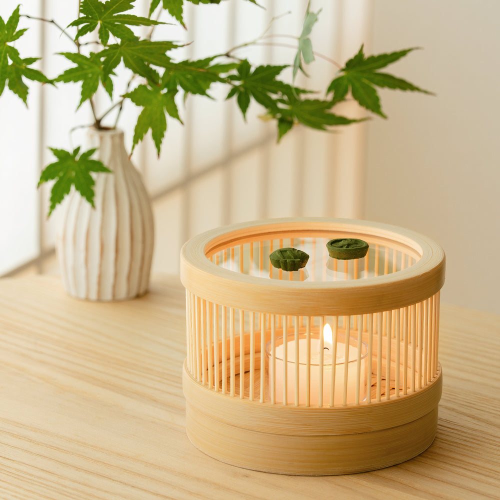 Matcha Incense Set with Bamboo Warmer - Image 2