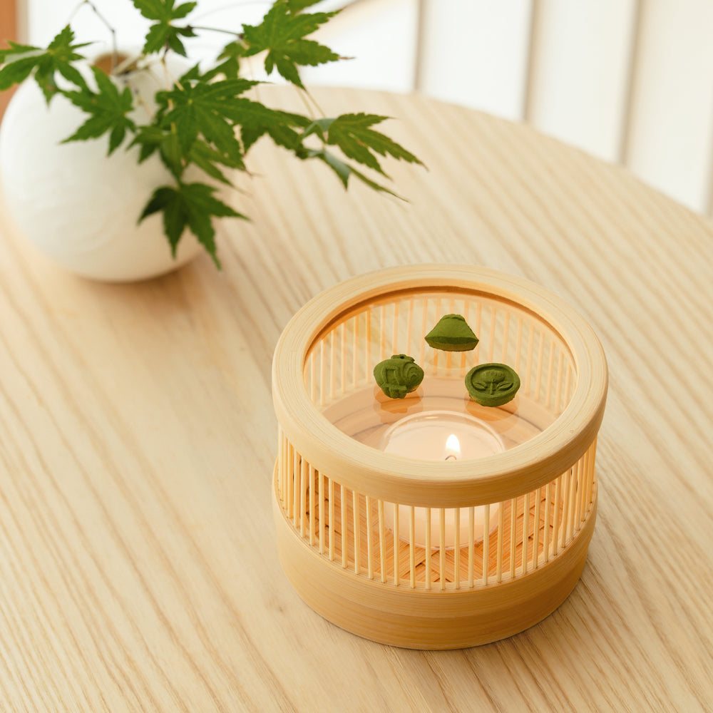 Matcha Incense Set with Bamboo Warmer - Image 3